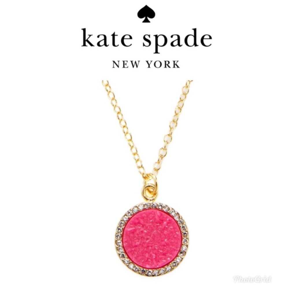 Kate Spade All That Glitters Pink Druzy Pendant